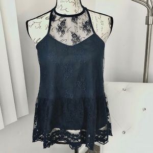 Abercrombie & Fitch Navy Lace Tank Top